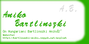 aniko bartlinszki business card